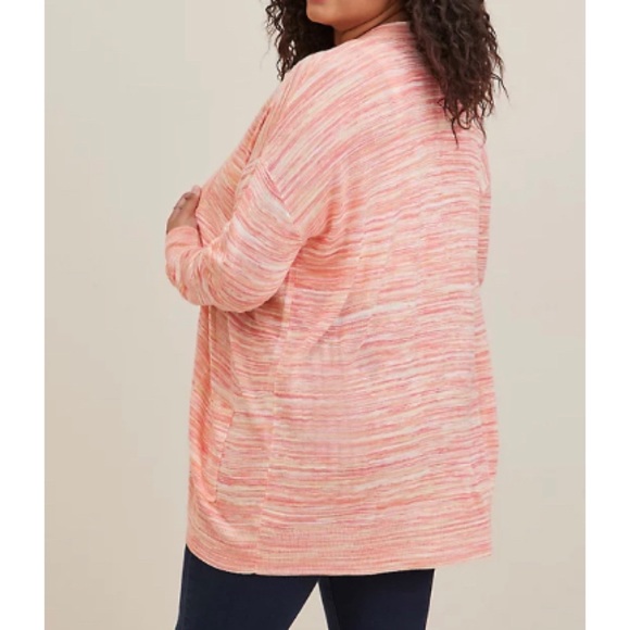🆕 Pink Orange Spacedye Boyfriend Cardigan Sweater 2 2X 18 20 NWT Torrid New! - Picture 3 of 8